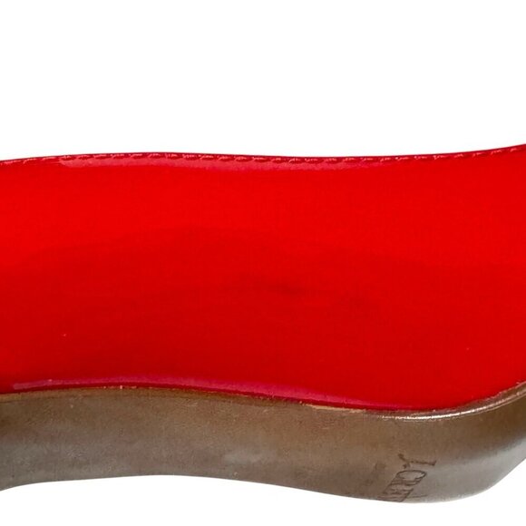 J. Crew Red Patent Leather Pumps 96716 Wooden Heel Italian Made Women's Size 7 - Picture 7 of 16